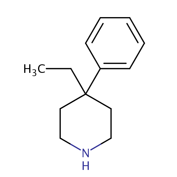 4-Ethyl-4-phenylpiperidine structural formula