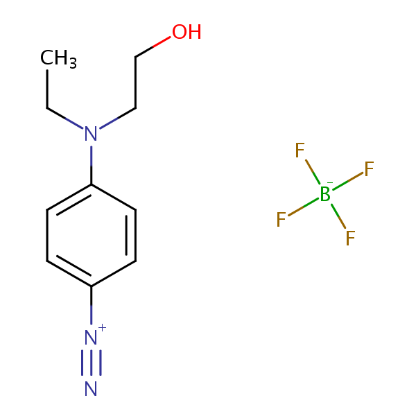4-(Ethyl(2-hydroxyethyl)amino)benzenediazonium tetrafluoroborate structural formula