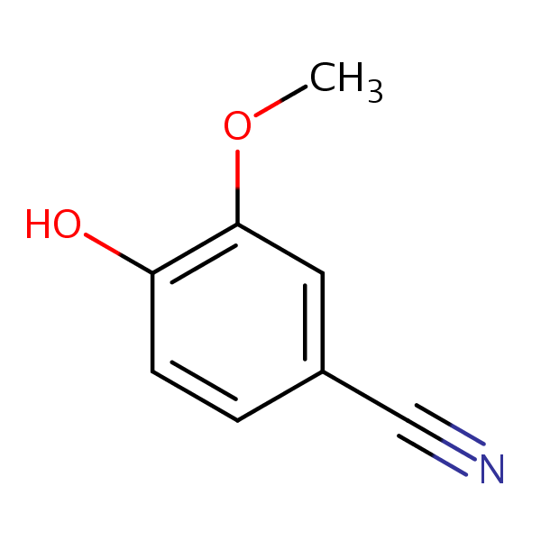 4-Hydroxy-3-methoxybenzonitrile structural formula