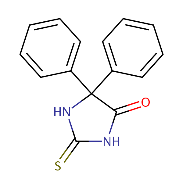 4-Imidazolidinone, 5,5-diphenyl-2-thioxo- structural formula