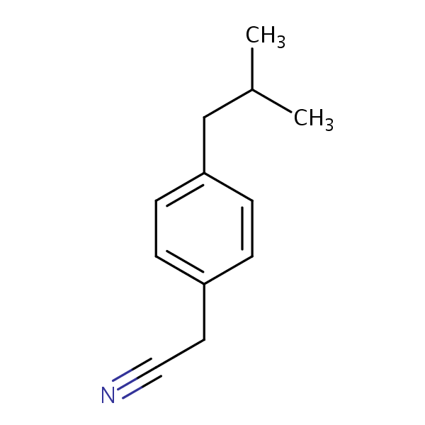 (4-Isobutylphenyl)acetonitrile structural formula