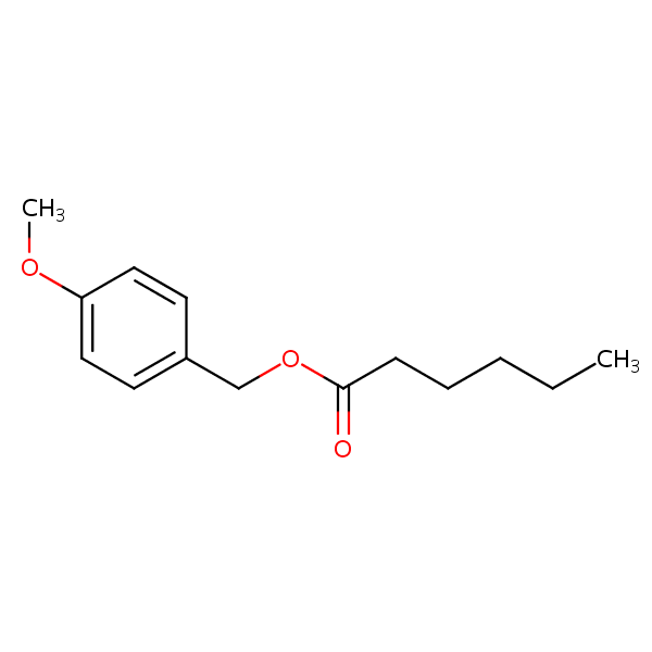 (4-Methoxyphenyl)methyl hexanoate structural formula