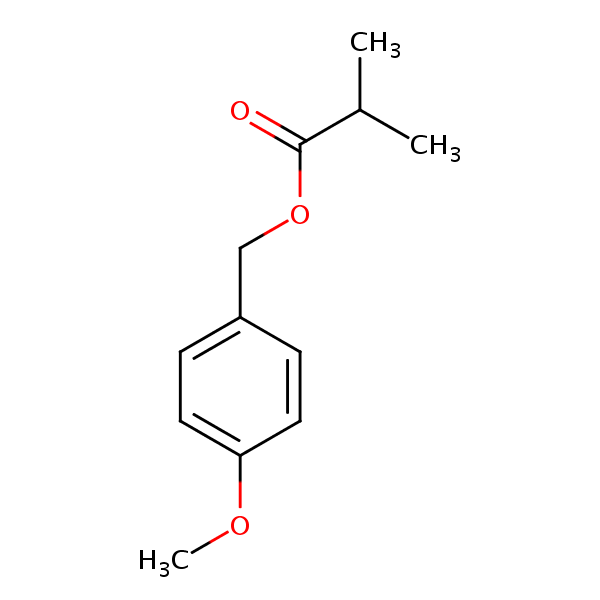 (4-Methoxyphenyl)methyl isobutyrate structural formula