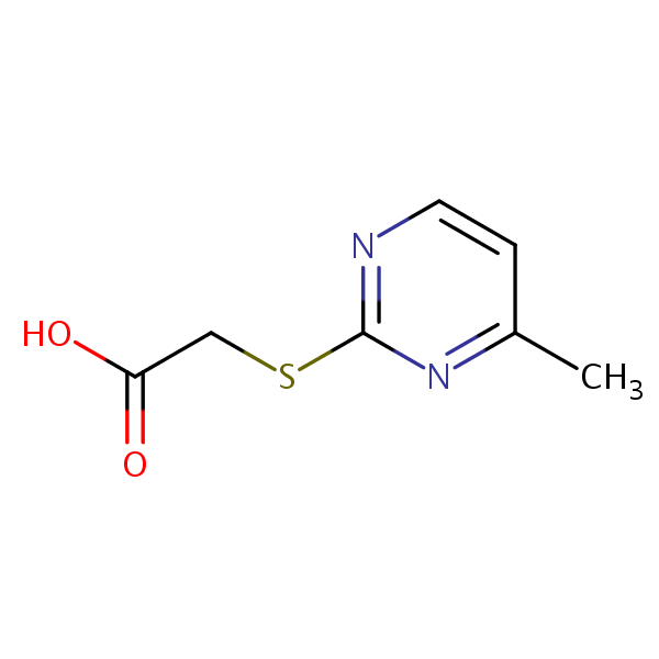 ((4-Methylpyrimidin-2-yl)thio)acetic acid structural formula