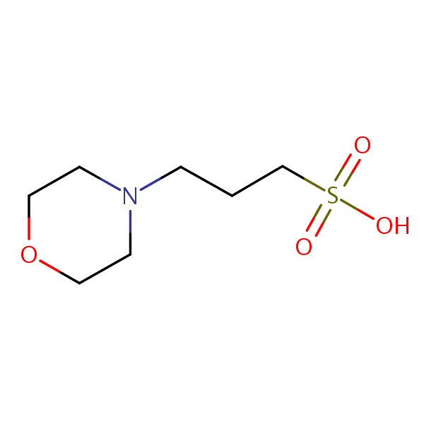 4-Morpholinepropanesulfonic Acid (MOPS) structural formula