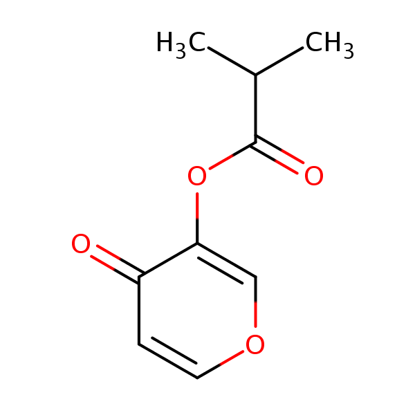4-Oxo-4H-pyran-3-yl isobutyrate structural formula