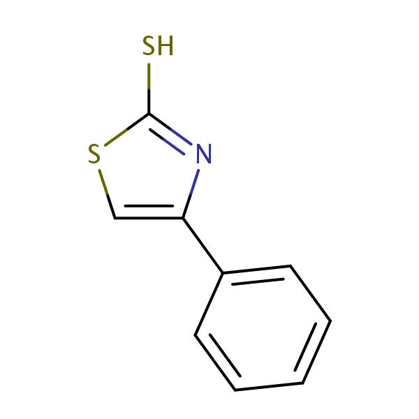 4-Phenyl-1,3-thiazole-2-thiol structural formula