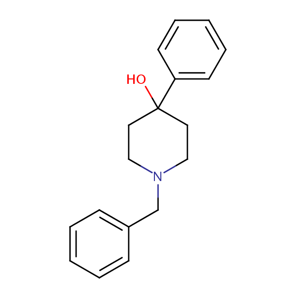 4-Piperidinol, 1-benzyl-4-phenyl- structural formula
