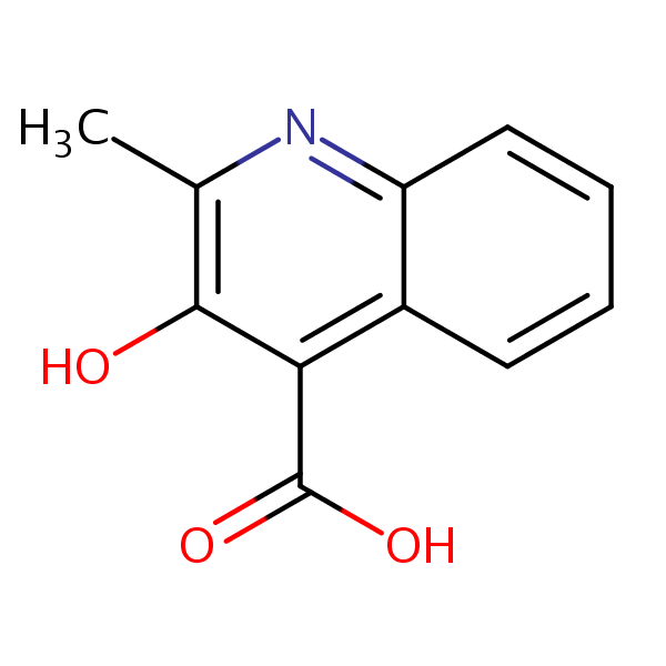 4-Quinolinecarboxylic acid, 3-hydroxy-2-methyl- structural formula