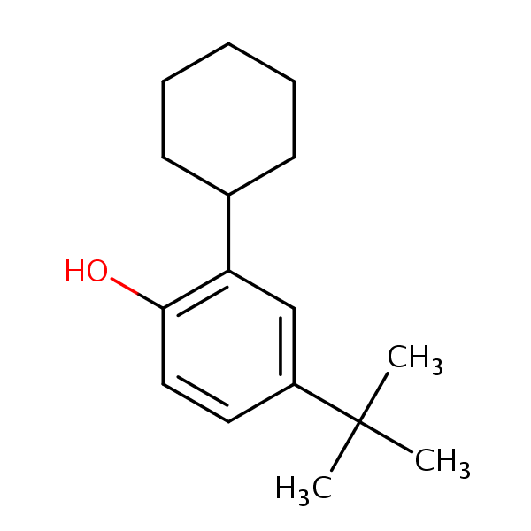 4-tert-Butyl-2-cyclohexylphenol structural formula