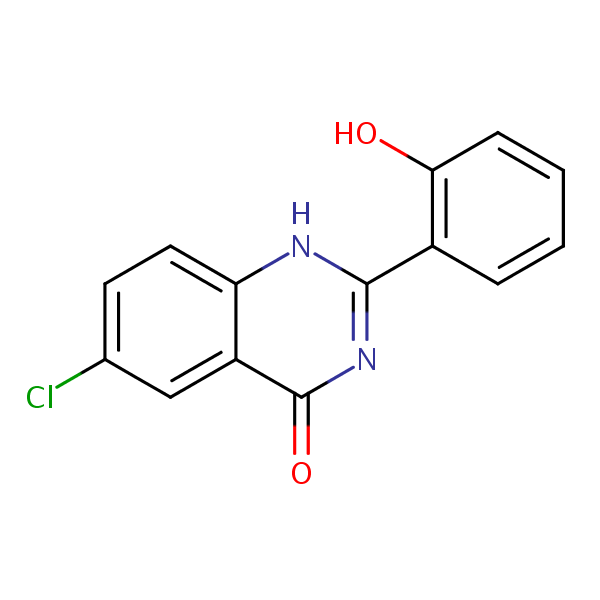 4(1H)-Quinazolinone, 6-chloro-2-(2-hydroxyphenyl)- structural formula