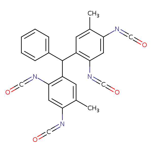 4,4’-Benzylidenebis(6-methyl-m-phenylene) tetraisocyanate structural formula