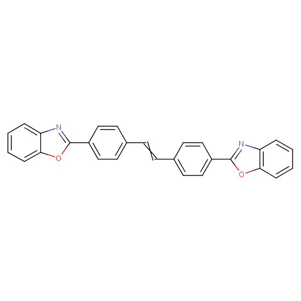 4,4’-Bis(2-benzoxazolyl)stilbene structural formula