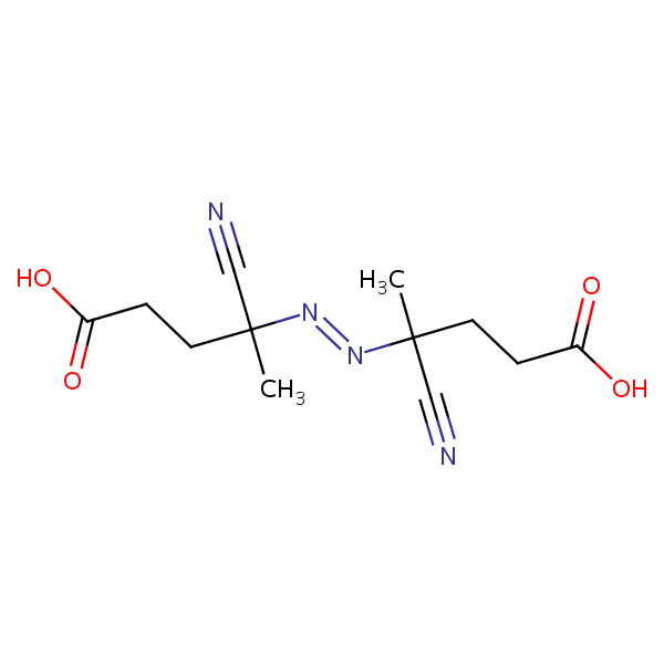 4,4’-Diazene-1,2-diylbis(4-cyanopentanoic acid) structural formula