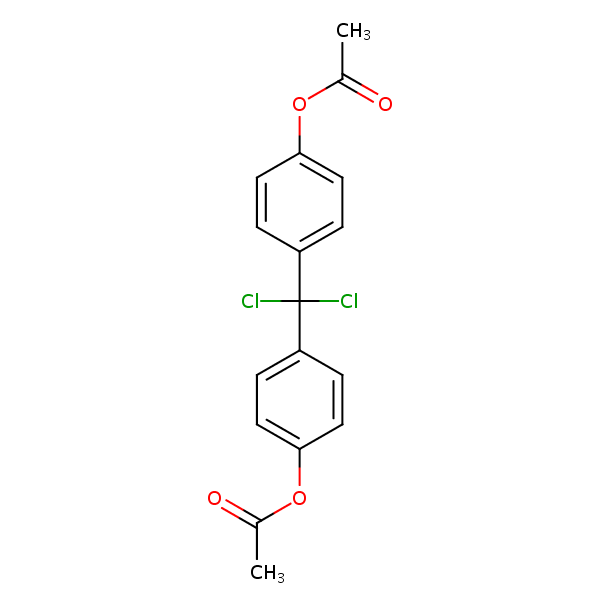 4,4’-(Dichloromethylene)bisphenyl diacetate structural formula