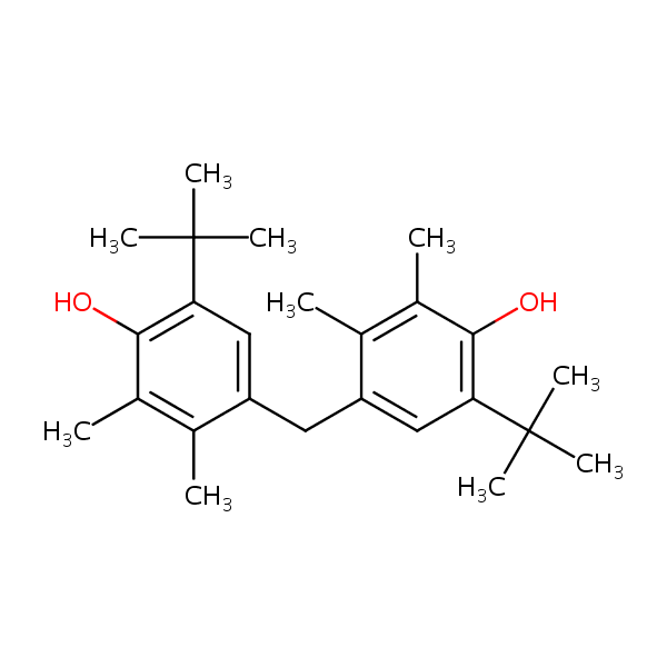 4,4’-Methylenebis(6-tert-butyl-2,3-xylenol) structural formula