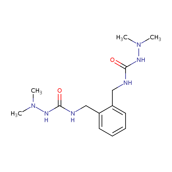 4,4’-(Phenylenebis(methylene))bis(1,1-dimethylsemicarbazide) structural formula