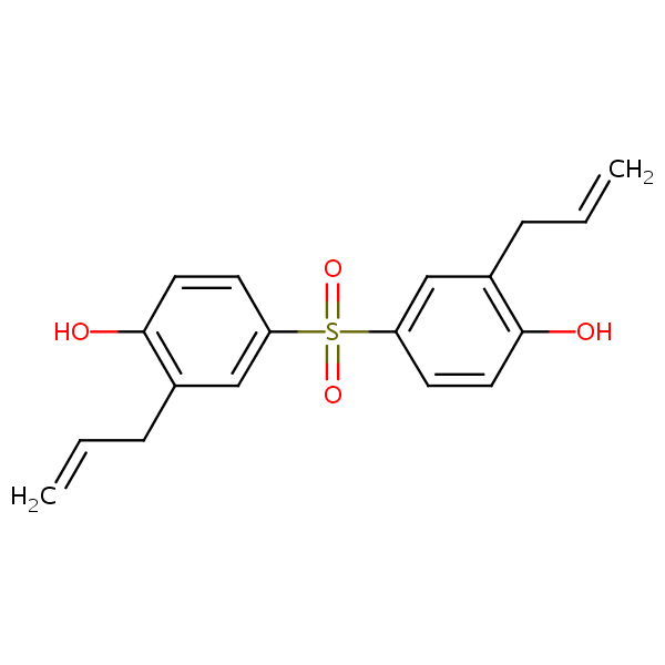 4,4’-Sulfonylbis[2-(prop-2-en-1-yl)phenol] structural formula