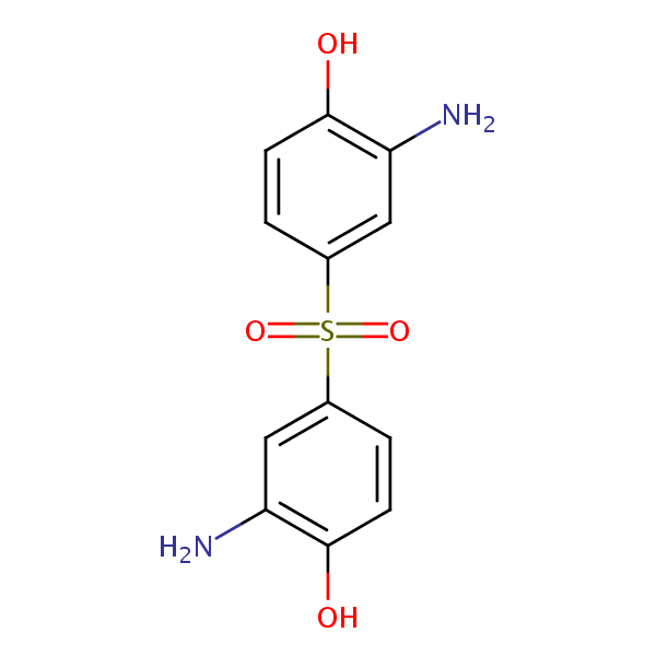 4,4’-Sulphonylbis(2-aminophenol) structural formula
