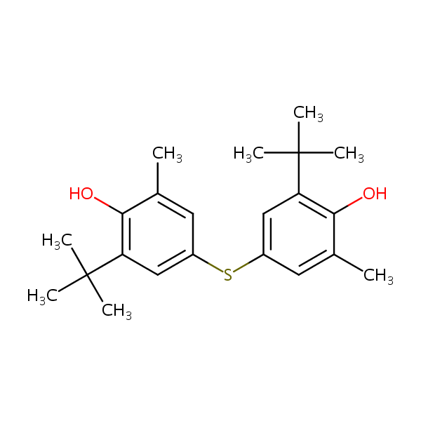 4,4’-Thiobis[2-tert-butyl-6-methylphenol] structural formula