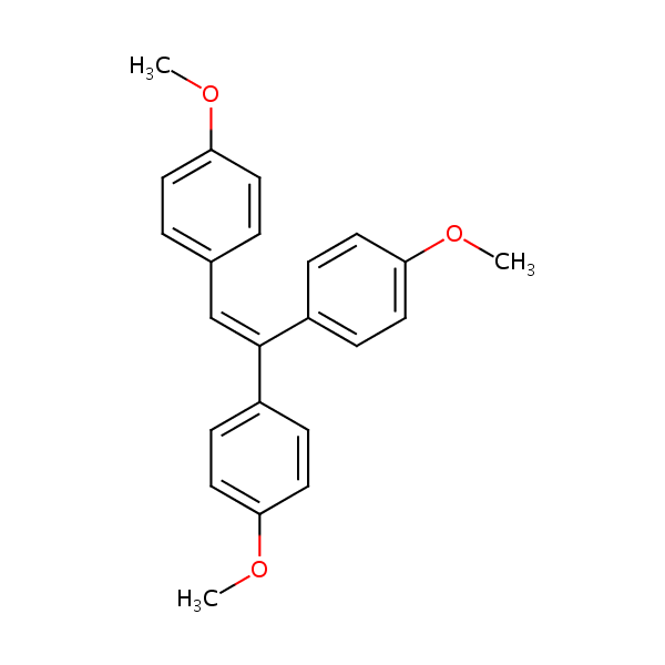 4,4’,4’’-(1-Vinyl-2-ylidene)trianisole structural formula