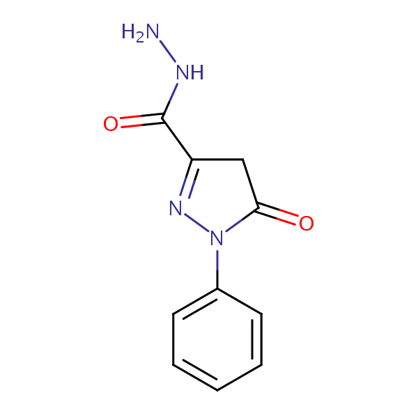 4,5-Dihydro-5-oxo-1-phenyl-1H-pyrazole-3-carbohydrazide structural formula