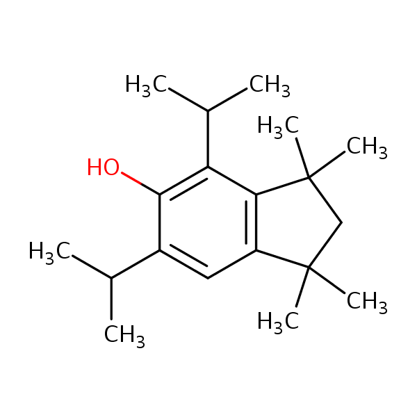 4,6-Bis(isopropyl)-1,1,3,3-tetramethylindan-5-ol structural formula