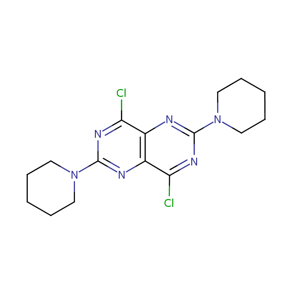 4,8-Dichloro-2,6-dipiperidinopyrimido(5,4-d)pyrimidine structural formula
