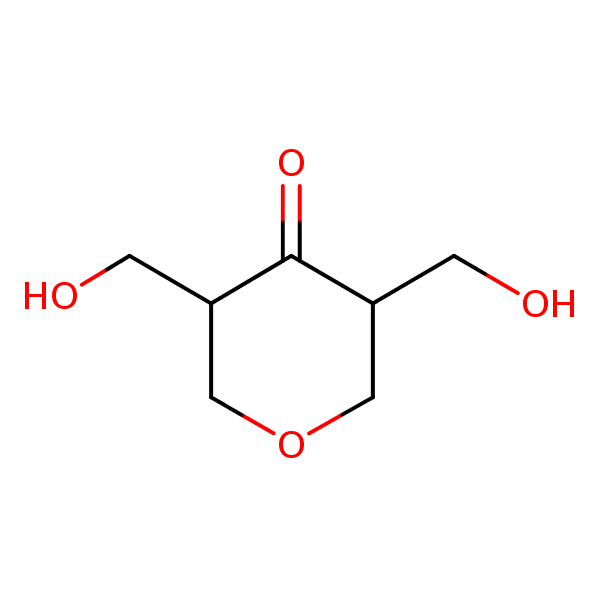 4H-Pyran-4-one, tetrahydro-3,5-bis(hydroxymethyl)- structural formula