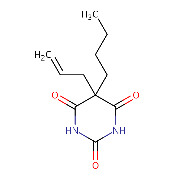 5-Allyl-5-butylbarbituric acid structural formula