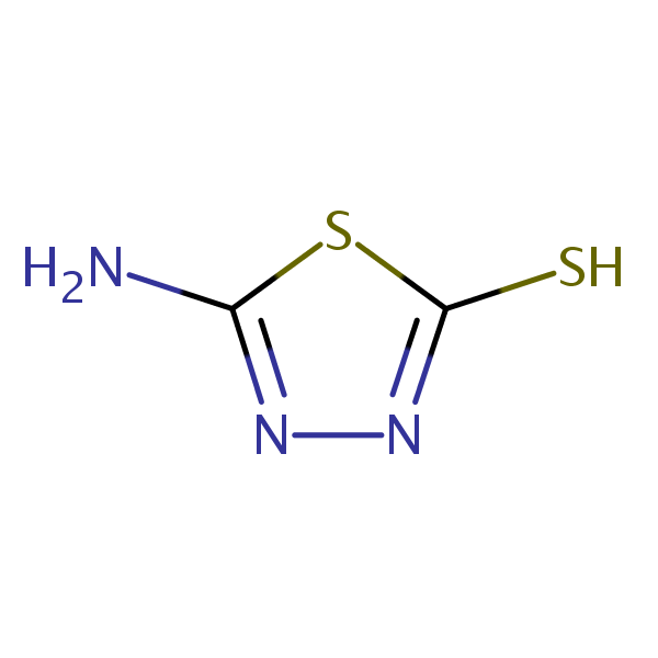 5-Amino-1,3,4-thiadiazole-2-thiol structural formula