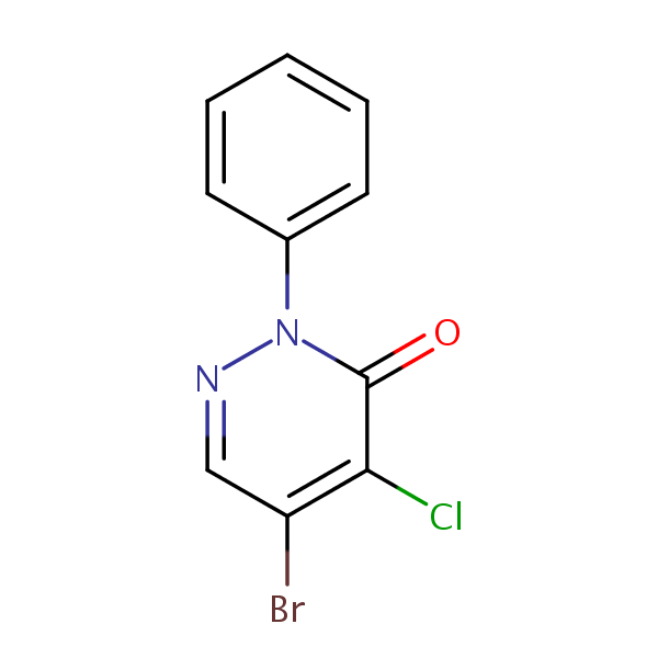 5-Bromo-4-chloro-2-phenylpyridazin-3(2H)-one structural formula