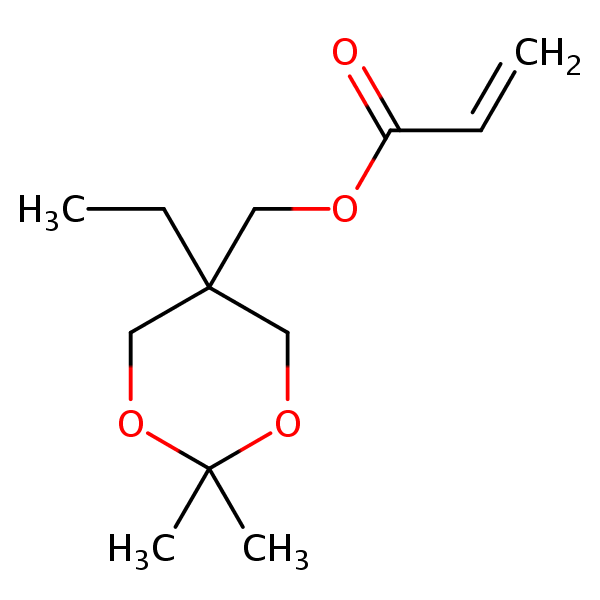 (5-Ethyl-2,2-dimethyl-1,3-dioxan-5-yl)methyl acrylate structural formula