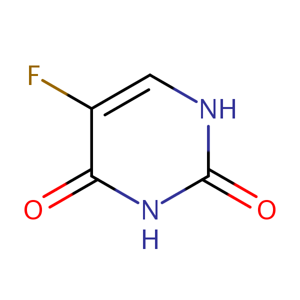5-Fluorouracil (5-FU, F5U) structural formula