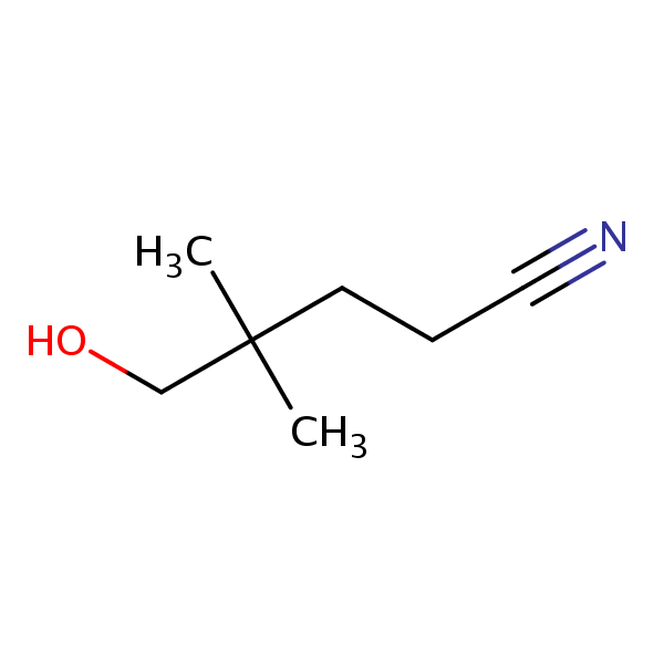 5-Hydroxy-4,4-dimethylvaleronitrile structural formula