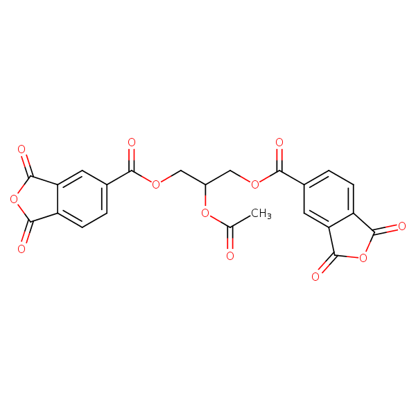 5-Isobenzofurancarboxylic acid, 1,3-dihydro-1,3-dioxo-, 2-(acetyloxy)-1,3-propanediyl ester structural formula