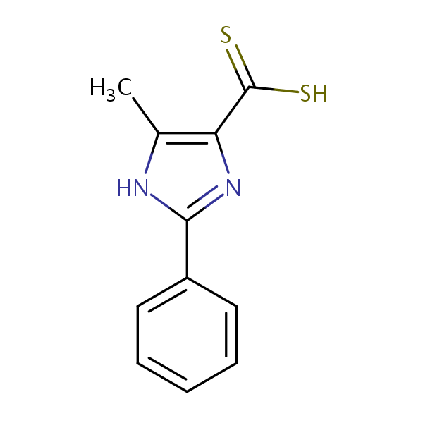 5-Methyl-2-phenyl-1H-imidazole-4-carbodithioic acid structural formula