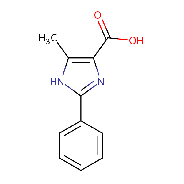 5-Methyl-2-phenyl-1H-imidazole-4-carboxylic acid structural formula