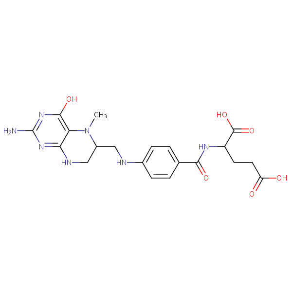 5-Methyltetrahydrofolic Acid (5-MTHF) structural formula
