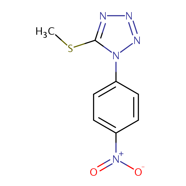 5-(Methylthio)-1-(p-nitrophenyl)-1H-tetrazole structural formula