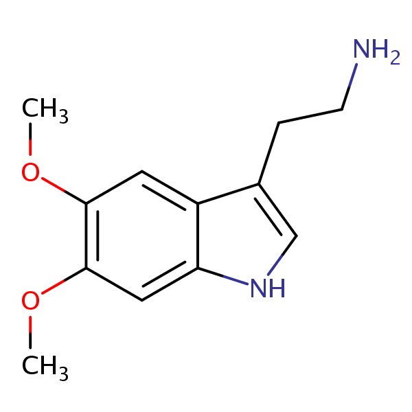 5,6-Dimethoxy-1H-indole-3-ethylamine structural formula