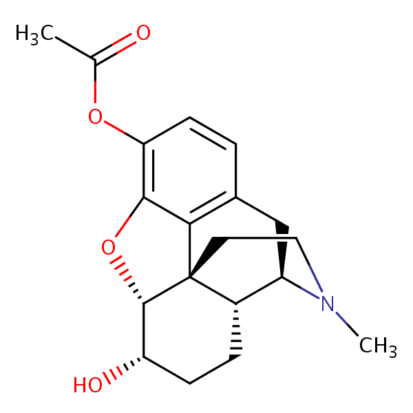 (5alpha,6alpha)-4,5-Epoxy-6-hydroxy-17-methylmorphinan-3-yl acetate structural formula