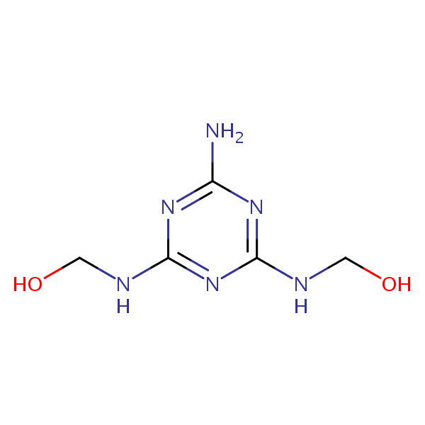 ((6-Amino-1,3,5-triazine-2,4-diyl)diimino)bismethanol structural formula