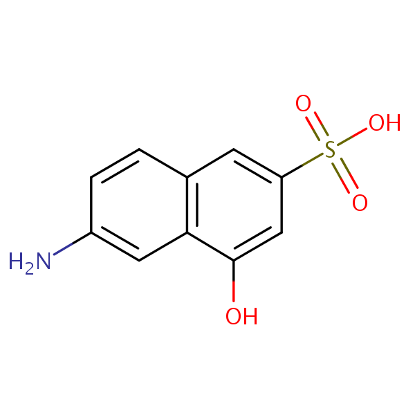 6-Amino-4-hydroxynaphthalene-2-sulfonic acid structural formula