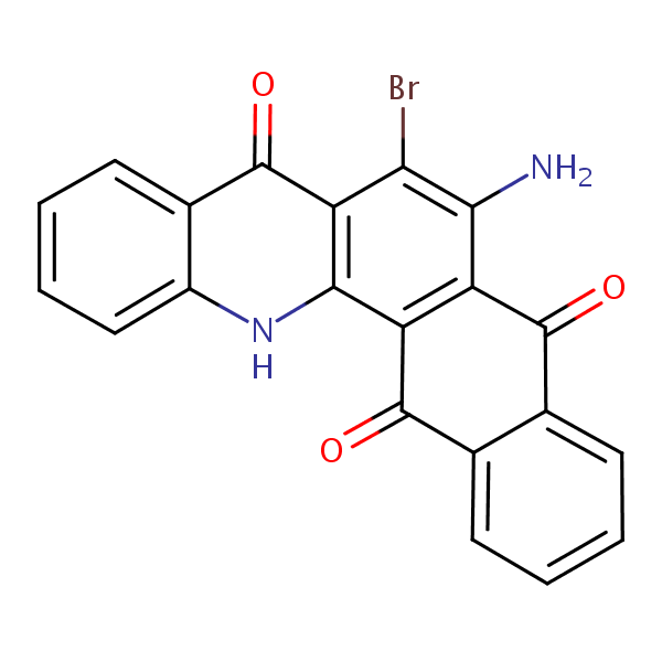 6-Amino-7-bromonaphth(2,3-c)acridine-5,8,14(13H)-trione structural formula