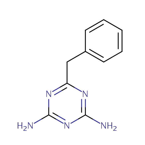 6-Benzyl-1,3,5-triazine-2,4-diamine structural formula