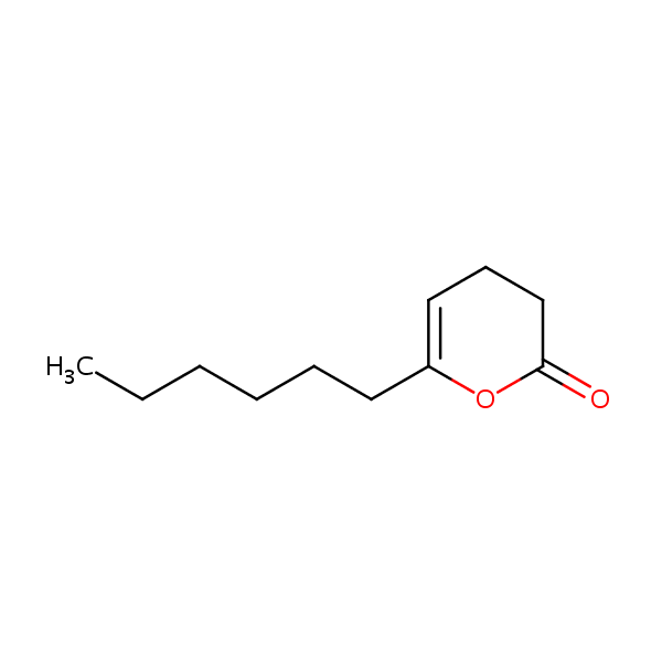 6-Hexyl-3,4-dihydro-2H-pyran-2-one structural formula