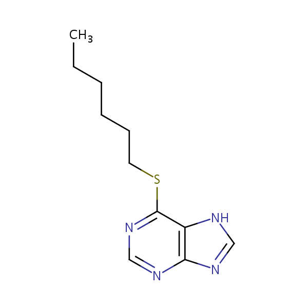 6-(Hexylthio)-1H-purine structural formula