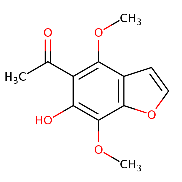 6-Hydroxy-4,7-dimethoxybenzofuran-5-yl methyl ketone structural formula