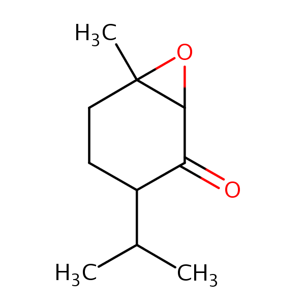 6-Methyl-3-(propan-2-yl)-7-oxabicyclo[4.1.0]heptan-2-one structural formula